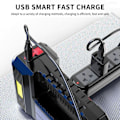 Miniatyrbillede 3 af 5: LED-lommelygte, USB/solcelledrevet ultra-lys stærk port lommelygte