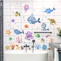 Miniatyrbilde 2 av 5: 134 PCS Sea Window Clings, Fjernsynt Baderomsdekaler, Turtle Jell