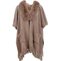 Pikkukuva 1 / 5: 1 kpl Poncho Shawl (Khaki) Naiset Talvi Elegantti Neuletakki Cape Pock