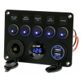 Miniatyrbilde 1 av 4: 5-pakks vippebryter, dobbel USB-kontakt 12V lader strømuttak LE