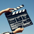 Pikkukuva 3 / 5: Musta elokuvan clapperboard Hollywood-elokuvan clapperboard-kohtaus Dekor