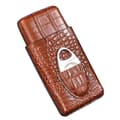 2 stk. krokodillelæder cigarhumidor, 3 rør bærbar cigar