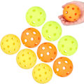 Miniatyrbild 2 av 5: 9-delad pickleball-set, (gul/orange/grön) inomhus/utomhus polyeten picklebollar med 72 mm 26 precisionsstansade hål för hållbarhet och konsekvent studs.