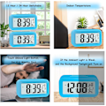 Miniatyrbild 4 av 5: (Blå) LCD Digital Väckarklocka, Smart Digital Väckarklocka med Te