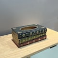 Miniatyrbillede 2 af 3: 1 stk. Blå træservietbeholder til hjem, kontor, bil