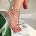 Miniatyrbillede 4 af 5: 1 stk. elegant perleankel i guld til bare tæer
