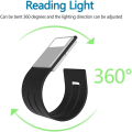 Miniatyrbillede 4 af 5: (Sort) LED-lys USB-læselampe, 3-farvet læselampe til læsning i sengen med øjenbeskyttelse Clip LED-læserlampe Natlygte Læselampe til læsning i sengen