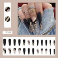Miniatyrbilde 1 av 5: 24 stk Butterfly Lange Falske Negler, Pen Medium Ballerina Stick O