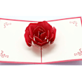 Miniatyrbillede 4 af 5: 3D Pop-up lykønskningskort til fødselsdag, ønsker til kone, lyserød rose