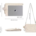 Miniatyrbilde 4 av 5: Halm Clutch Clutch, Bryllupskveld Clutch Kvinner Halm Håndveske E