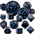 Pikkukuva 1 / 5: 15-osainen monivärinen noppasetti, musta ja sininen, monivärinen noppasetti DND RPG:lle