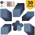 Miniatyrbilde 1 av 4: Anpro 30stk Denim Patches Blå Oval Stryke-på Stoff Patch, Klær