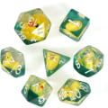 Miniatyrbillede 1 af 5: 7 stykker ande terning polyhedral & RPG terning DND terning sæt med and inde i polyhedral roll play spil D20 terning fangehuller og drage terning