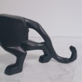 Miniatyrbild 5 av 5: Skulptur prydnader geometrisk skulptur harts leopard staty vilda