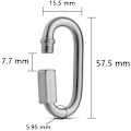 Miniatyrbillede 3 af 5: 10 stk. gevind hurtigsamlinger, rustfrit stål oval låsekarabinhage