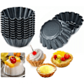 Miniatyrbilde 1 av 5: 12 stk gjenbrukbare eggepai former karbonstål pai former non-stick