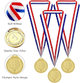 Pikkukuva 4 / 5: Lasten mitalit, 12 kappaletta olympiatyyliset kultaiset metalliset mitalit nauhoilla