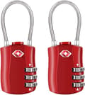 2-pack bagagelås (röd), 3-positions säkerhetslås, kombinationslås