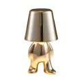Miniatyrbillede 1 af 5: Thinker Lille Gyldne Bordlampe Genopladelig Harpiks Bordlampe til Soveværelse