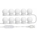 Miniatyrbillede 1 af 5: LED-spejlbelysningssæt til toiletbord med 10 justerbare pærer