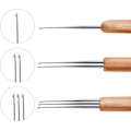Miniatyrbilde 3 av 5: 3 stk 0,75 mm bambus dreadlock-hekle sett med 1 hekle, 2 hekle, 3 dr