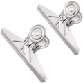 Miniatyrbillede 1 af 5: Ekstra store bulldogklemmer, 2 stk. 7,8 tommer sølvfarvede metalfil P