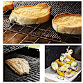 Miniatyrbilde 4 av 5: 4-delt grill, grillnett, gjenbrukbar og kuttbar grillmatte, non-stick glassfiber grillnett grillmatte for utendørs - 40x33cm