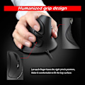 Miniatyrbilde 4 av 4: Ergonomisk mus, 3200 DPI, 6 knapper USB kablet mus, vertikal mus, optisk mus, PC-mus med kabel, kablet mus for PC, Mac, svart
