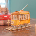 Miniatyrbilde 5 av 5: Trikk 3D-trepuslesett i tre, mekanisk modell for voksne