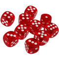 Pikkukuva 1 / 5: 10 16mm D6 Polyhedral Acrylic Dice (Punainen) DND Dice RPG MTG Tab