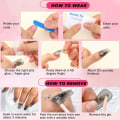 Miniatyrbillede 4 af 4: 24 stk. Ice Mint falske negle, fransk manicure falske negle, Stic