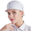 Miniatyrbillede 4 af 4: Sæt med 3 hvide kokkehatte med net unisex køkkenhatte til arbejde