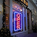 Miniatyrbild 1 av 5: LED Open Neon Bokstav Väggkonst Öppen Ljusskylt USB Dimbar Neon L