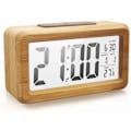 Miniatyrbild 1 av 5: Trä Digital Väckarklocka, Stor LED-Skärm, Smart Sensor Nattlampa, Sn