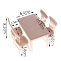 Miniatyrbild 4 av 4: Set matbord stol modell 1:12 dockhus mini trä möbler