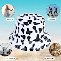 Miniatyrbillede 4 af 5: Pinkfarvede sommerhatte til kvinder - reversible, foldbare strandhatte til rejser