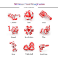 Miniatyrbild 3 av 5: 1 Pack (Röd) Magisk orm med 72 block, Magic Snake Cube Twist P