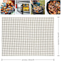 Miniatyrbild 5 av 5: Set med 5 grillmattor, rektangulära grillmattor, grillplanchamatta, halkfri, återanvändbar, skärbar ugnsmatta för grill, svart, 40x33cm