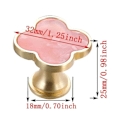 Miniatyrbilde 2 av 5: 6 stk rosa fireblads knotter i metall til skap og skuffer