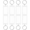 Miniatyrbillede 1 af 5: Nøglering i plast med blanke, linjerede papiretiketter, gennemsigtige låg og splitringe - robuste genstandeidentifikatorer (rektangel (40 stk.))