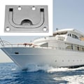 Miniatyrbilde 5 av 5: 2 Flush Båthuker i Rustfritt Stål Marine Håndtak Båt Flush Luke Flush Trekkhåndtak med 8 Skruer for Marine Yacht Båt Skapskap