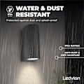Pikkukuva 4 / 5: LED-ulkoseinävalaisin - Hiekanharmaa/Antrasiitti - Pyöreä - Kaksinkertainen Si