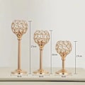 Miniatyrbilde 2 av 5: (3 stk) Gullkrystall Lysestaker Midtpunkt for Bryllup Spisestue Dekor