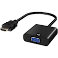 Miniatyrbillede 1 af 5: Sort, HDMI til VGA-adapter, HDMI til VGA-konverter med 3,5 mm Audi