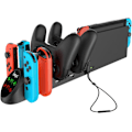 Miniatyrbilde 1 av 5: 6 i 1 LED-laderdock kompatibel med Joy Cons og kontroller f