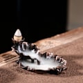 Miniatyrbillede 2 af 5: Legering Lotus Blad Tilbageflow Røgelse Brænder Antik Indendørs Røgelse B
