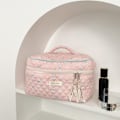 Miniatyrbillede 2 af 4: Pink Flip Bomulds Make-up Taske Bærbar Toilettaske
