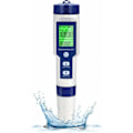 Miniatyrbillede 1 af 5: Elektronisk PH-tester, 5 i 1 poolvandstester med baggrundsbelysning, PH