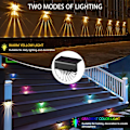 Miniatyrbilde 3 av 5: Solcellelamper for utendørs hagelamper, vanntett solcelledrevet for hagedekorasjon 4PC LED hagelamper for uteplass og trapper, 2 LED-moduser varm farge/fargeskiftende [Energiklasse A+]