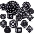 Miniatyrbillede 1 af 5: 15 stk. polyhedral terningesæt, sort og hvid, polyhedral terningesæt til DND RPG